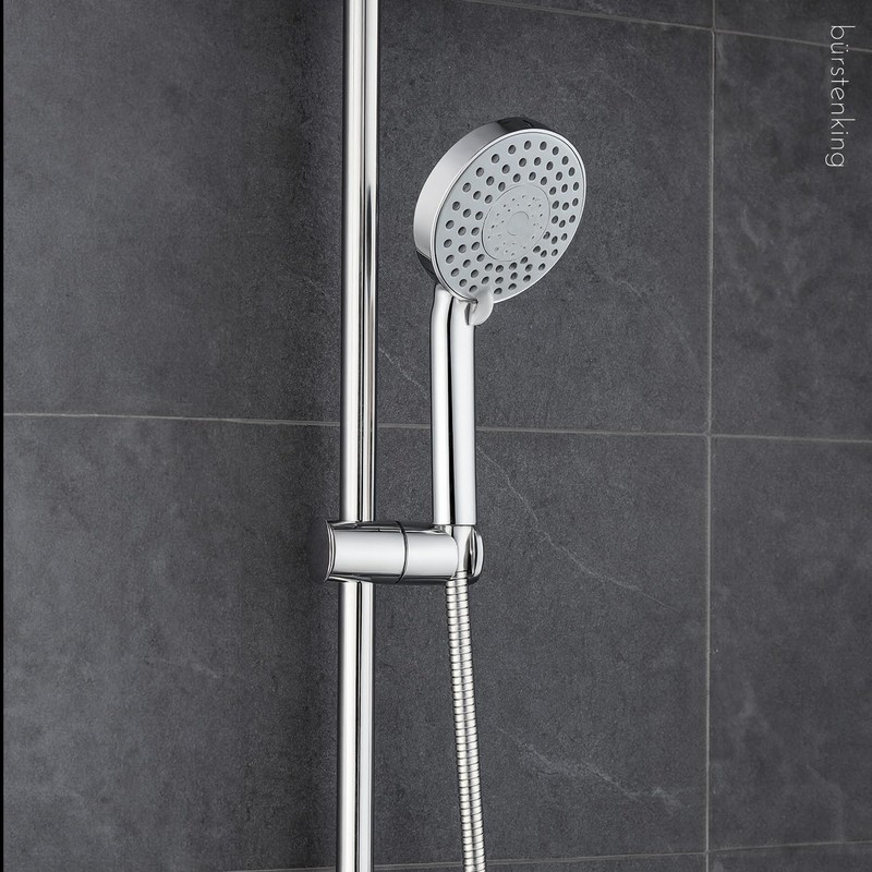 Bürstenking Shower Head Hand Shower with 5 Jet Types, Round
