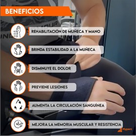 Hyperz - Muñequera Ortopedica, Muñequeras Deportivas de Neopreno Tunel Carpiano Muñequeras Gym Muñequera de soporte Ajustable Transpirable Unitalla, Para mano Izquierda o Derecha, wrist support (1)
