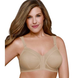 Exquisite Form 5100530 Fully Classic Wireless Full-Coverage Bra with Front Closure, Beige, 42DD