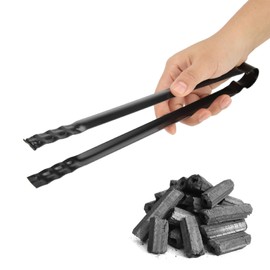 Jeanoko 1PCS 11.8inch Long Charcoal Tong,Multifunctional BBQ Clip Tong Clamp for Garbage Charcoal, Fire Tongs,Metal Tongs for Cooking Grilling Barbecue BBQ, Serving Tools 11.8 * 0.7 in