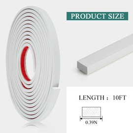 YEFANXI 0.39lN*10FT Rectangle Flexible Peel and stickTrim Molding Trim for Backsplash Tile, Edge, Walls.Borders, Lattice Window, Flexible and Self Adhesive Trim,White (Rect.-0.39lN)