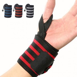 Fitness Weightlifting Wrist Support Strap with Thumb Loop Wrist Guard 1 - Wrist Strap - Blue