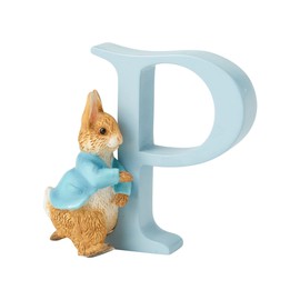 Enesco Beatrix Potter Alphabet Collection Letter P Peter Rabbit Arms Folded Figurine, 2.76 Inch, Multicolor