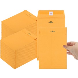 50 Pcs Manilla Envelopes Clasp Envelope Kraft Catalog Envelope with Clasps Closure 28 lb Kraft Paper Envelope for Storing or Mailing Envelopes Home Office Business Supplies (Brown, 6x9)