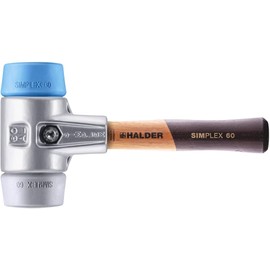 Simplex Soft TPE-Soft / TPE-mid 3113.062 Soft Hammer with Aluminium Housing and High-Quality Extra Short Wooden Handle Diameter 60 mm Handle Design Extra Short