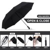 54 inch Large Compact Umbrella 3 Folding Umbrella for Rain