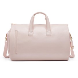 Garment Duffle Bags for Travel,Convertible Carry on Garment Bag with Shoe Compartment,2 in 1 Faux Leather Waterproof Travel Suit Bag with Shoulder Strap for Men Women