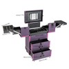 TITIDU Portable Rolling Makeups Train Case Trolley Cosmetic Storage Organizer
