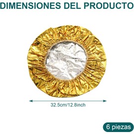 Nivofu 6 Piezas Gorros de Aluminio para Procesamiento de Cabello, 28Cm Gorro Aislante Térmico para Peluquería, para Tratamientos Capilares y Protección Térmica en Peluquerías y Hogares, Doradas