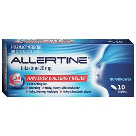 Allertine Bilastine 20mg 10 Tablets (Limit ONE per Order)