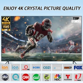 Digital Antenna for Smart TV Indoor, Strong Magnetic Base & Iron Sheet TV Antenna Indoor for Easy Installation, Long Range Reception HD Antenna for TVs Indoors 4k 1080p -10ft Long Cables