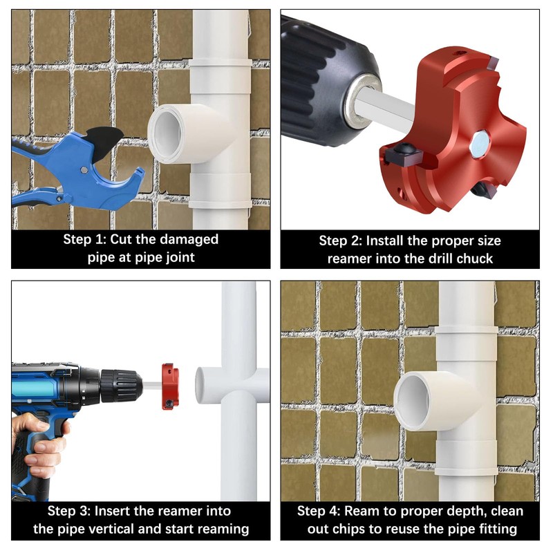 JYINCPED 1-1/2 Inch PVC Pipe Reamer,PVC Fitting Saver Socket Saver