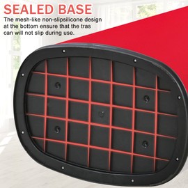 Kitchen Trash Can with Lid High-Capacity 13 Gallon Waste Bin Automatic Sensor Touch Free Mute Garbage Can Oval Brushed Stainless Steel Trash Bin Anti-Fingerprint for Bathroom Living Room, Red