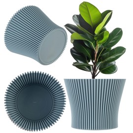 KADAX Small Plastic Flower Pot, Succulent and Herb Planter, Modern Planter for Indoor and Outdoor Use (Mint Green, 11.5cm)