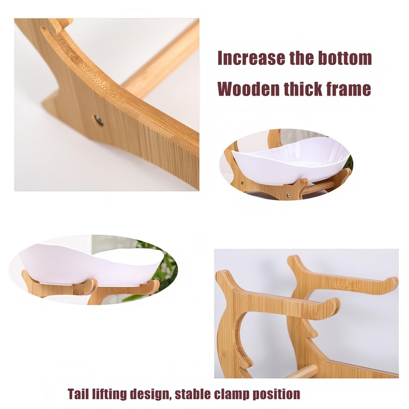 Zosebffej Fruit Bowl With Bamboo Wood Stand, Fruit&Vegetable Candy Dish