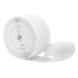 Mandala Crafts 2 Inch Elastic Silicone Gripper Tape for Clothing - 5 Yds Dotted Non Slip Elastic Band for Sewing - White Silicone Elastic Straps Flat Stretchy Fabric Elastic Ribbon