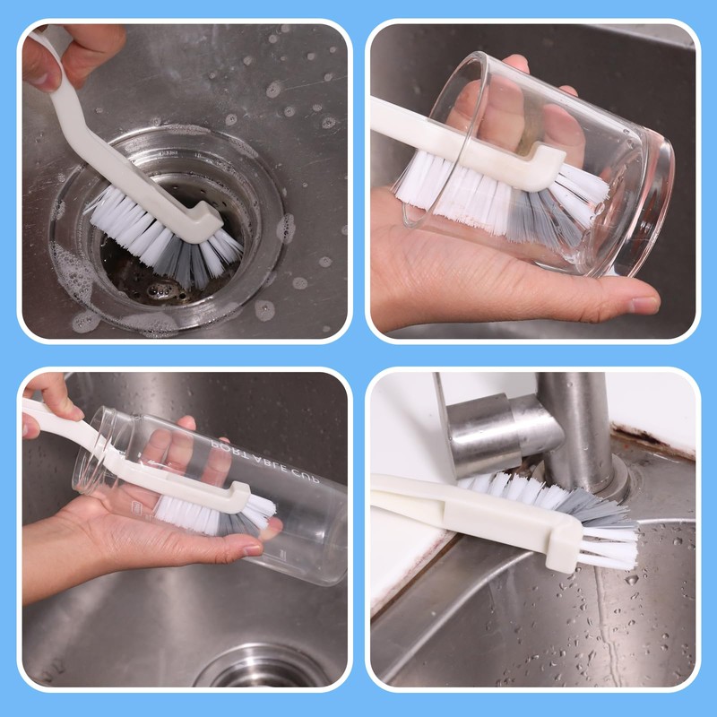 Abeillo 2Pcs Small Washing Up Brush, Small Bottle Brushes Kitchen