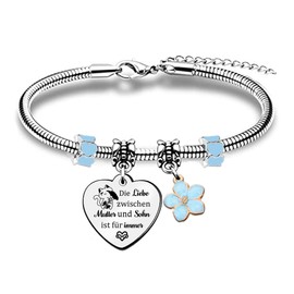 HZBLAZ Women's Bracelet Mum Daughter Godmother Christmas Gifts Grandma Granddaughter Engraved Pendant Adjustable Jewellery Mother's Day Retirement Appreciation Keepsake Aunt Niece, Stainless Steel, No