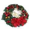 Christmas Wreath Snow Pine Cone Xmas Ball Wreath for Indoor