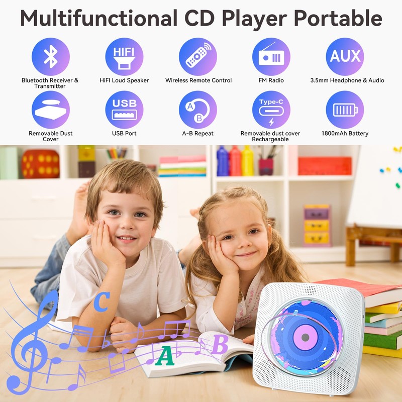 CD Player Portable: Kegaudio CD Players for Home with Speakers