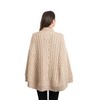 SAOL 100% Merino Wool Cable Knit Ladies Irish Aran Poncho