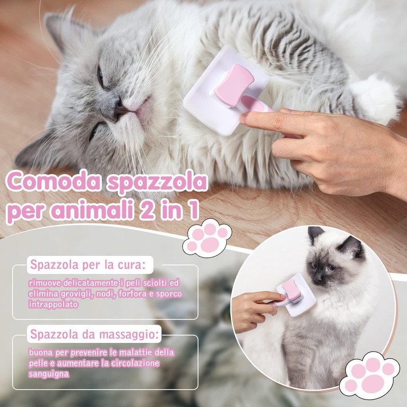 Vinabo Self-cleaning Pet Brush, Brush for Long and Short Hair,