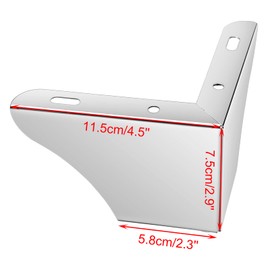 SUMNACON Pack of 4 8 cm Steel Furniture Feet, Cabinet Feet Legs for Chairs, Table, Cabinet, TV Cabinets, Drawers, Sofa with Screws, Furniture Legs, Easy Assembly, Triangle (Silver)