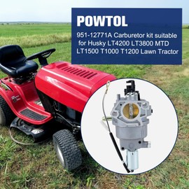 Powtol 951-12771A Carburetor for Huskee LT4200 Craftsman R1000 T1200 T1000 Cub Cadt CC30 CC760ES MTD 4P90HU 4P90JU 4P90B 4P90A 4P90E 420CC Engine Parts 951-12771 751-12771 751-12771A