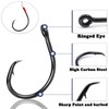 9KM DWLIFE Circle Hooks Inline,Fishing Hooks Barbed 25Pcs Black Closed