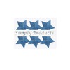 Pack of 6-8cm 3D Glitter Star Baubles Christmas Tree Decorations