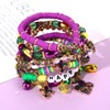 Mardi Gras Beaded Bracelets Glitter Fleur De Lis Crown Make