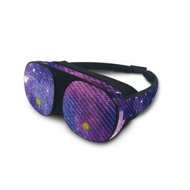 MightySkins Carbon Fiber Skin Compatible with HTC Vive Flow - Violet Stars | Protective, Durable Textured Carbon Fiber Finish | Easy to Apply