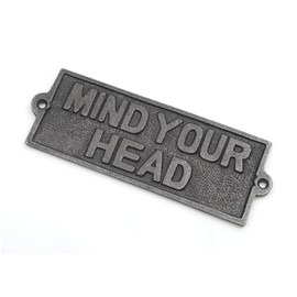 Oakcrafts - Cast Iron Mind Your Head Sign - 155mm x 55mm