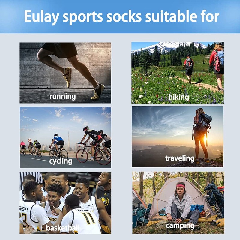 8 Pairs Ankle Running Compression Sock for Men and Women,Cushioned