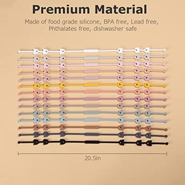 Paquete de 4 correas de seguridad para juguetes, cadenas elásticas de silicona para chupete, arnés ajustable para biberones, juguetes y mordedores par