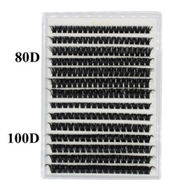 Bransfy 252pcs 80D+100D Thick Volume Eyelashes Clusters Natural Eyelash Extensions Russian D Curl Individual Eyelash Cluster Makeup Tools Lashes(80D+100D-0.07D 9-16mm)