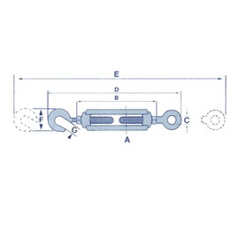 M4 6MM Eye Stainless Steel Turnbuckle Hook Eye - 4MM Straining Screw Barrel Open Body Strainer