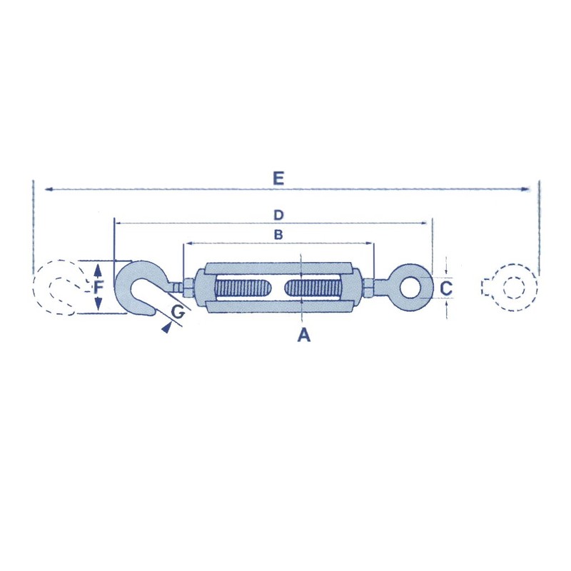 M4 6MM Eye Stainless Steel Turnbuckle Hook Eye - 4MM