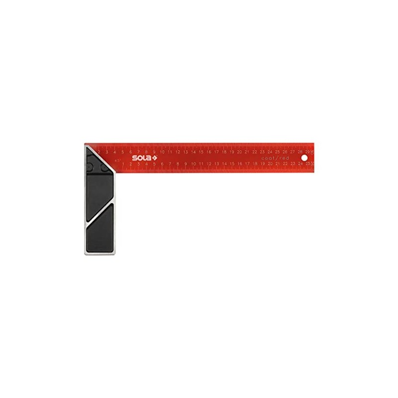 SOLA -SRC 300-Escuadra Carpintero 300x145mm, Red Coated Black