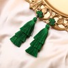 Flyonce Layered Tassel Earrings for St Patrick's Day, Beaded Green