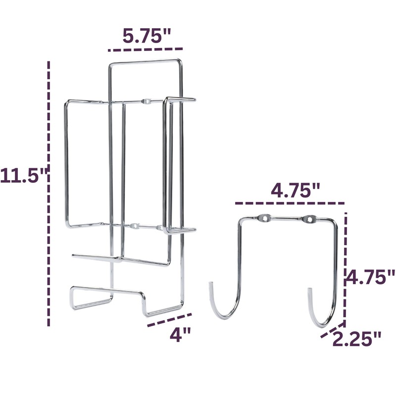 JERDON Ironing Board Holder and Iron Caddy - Stainless Steel