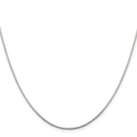 GlittersandGold Sterling Silver .9mm 8 Sided Diamond-cut Mirror Box Chain Necklace