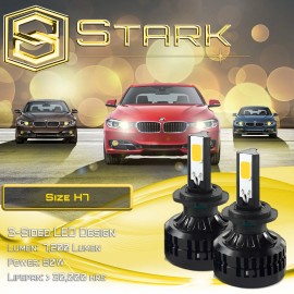 Stark LED 80W 7200LM 3-Sided Kit True 3000K Yellow Lights Fog Light Bulbs - H7