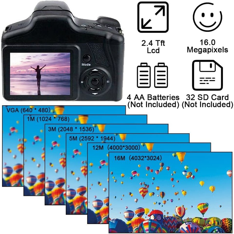 Acuvar Digital Camera, 16 Megapixel Photo Camera Mini Digital SLR