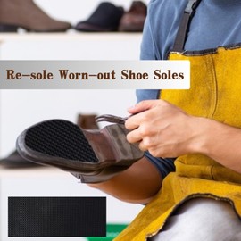 EACOZY Shoe Sole Repair, Rubber Soling Sheet, Rubber Soles for Bottom of Shoes, 1/16 Inch Thick, Black