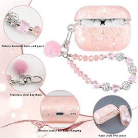 Cute Case for Airpods Pro 2 Pink Crystal Butterfly Cover Compatible with Air Pro Pods 2nd Generation (2022) Shell for Girl