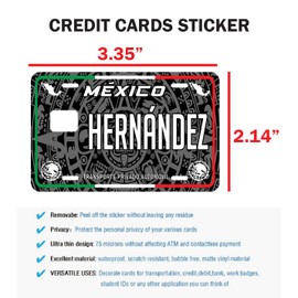 Hernandez Credit Card Skin Cover Vinyl Stickers (4 Pack) -Mexican Decal Mexico Car Plate Adhesive Hernandez