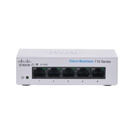 Cisco Business CBS110-5T-D Unmanaged Switch | 5 GE Ports | Desktop | External Power Supply | Limited Lifetime Protection (CBS110-5T-D)