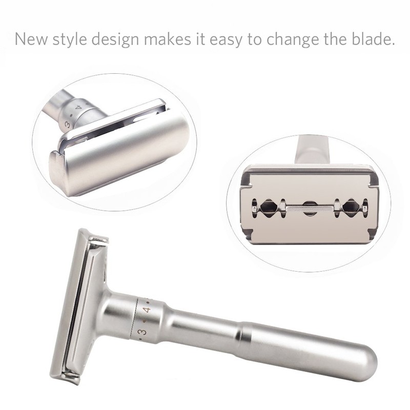 Travel Double Edge Safety Razor, River Lake RZ700 Long Handle