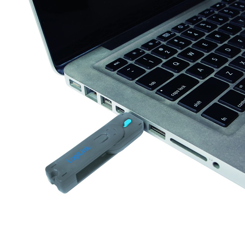 Logilink USB Port Blocker Lock grey 1x Schlüssel, 1x Schloss
